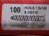 Hilti HUS-S 7,5x140, 230119 (6x140, 381408), 7,5x140 ablakcsavar, tokcsavar, betoncsavar, torx T30 belsőkulcsnyílású, 100 db/doboz, bruttó 150.- Ft/db. 