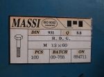   M12x60 hatlapfejű részmenetes csavar, 8.8, tüzihorganyzott, 35 Ft/db, DIN931, Massi