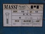   M12x90 hatlapfejű részmenetes csavar, 8.8, tüzihorganyzott, 45 Ft/db, DIN931, Massi