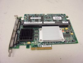 LSI Logic MegaRAID 320-2E kétcsatornás PCI Express Ultra320 SCSI RAID vezérlő 128 MB-os memóriával és BBU-val, TH-0TD977-55755-69D-1625, P062193706, Dual PCI-E U320 128MB MR SCSI 320-2E Raid kártya