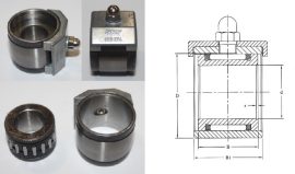 UL112-28, (959274, BR 2814.2(22), UN 2813, (UW, KW) 14,2x28x16,6/23 mm, SKF Textilipari tűgörgős csapágy, mindkét irányba elmozduló belső tengely, műanyag kosár, zsírzógomb, Textile bottom roller