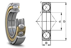 QJ 205 TNGAP.C3 DKF 25x52x15 mm, nyitott egysoros négypont érintkezésű golyóscsapágy, osztott belső gyűrűvel, növelt csapágyhézaggal, és műanyag kosárral