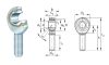 7341457 ALINABAL Rod end (PML-6A-1/4, 3120-00-853-2248) Gömbcsukló, gömbszem, szemes rúdvég, 6.35 mm (1/4") furattal, 3/8"-24 külső balmenetes szárral, acél házban szinterezett bronz golyóval