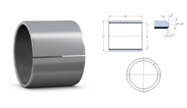 GLY.PG 303415 F (PAP 3015 P10) SKF, 30x34x15 mm, Glycodur hasított persely, PTFE kompozit siklócsapágy, 2 m/s, -200... +260 °C