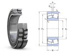   22211 E (CC/W33) SKF Explorer, 55x100x25 mm, Kétsoros önbeállós hordógörgős, gömbgörgős csapágy, külső paláston olajzófuratokkal és horonnyal, hengeres tengelyfurattal, és acélkosárral