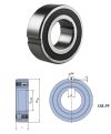 CSK 35PP 2RS R&B, 35x72x22 mm szabadonfutó, visszafutásgátló, egy irányba forgatható kombinált csapágy, külső és belső gyűrűn reteszhoronnyal,