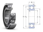   61902 AY15 ADR/SKF 15x28x7 mm, mindkét oldalt nyitott egysoros mélyhornyú golyóscsapágy, sárgaréz lemezkosárral