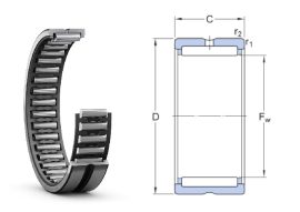 NK 24/16 SKF, 24x32x16 mm, Egysoros tűgörgős csapágy, belső gyűrű nélkül