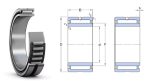   NKI 20/20 (DNKI) SKF, 20x32x20 mm, Egysoros tűgörgős csapágy, acélkosárral, és belső gyűrűvel