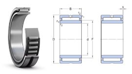 NKI 20/20 (DNKI) SKF, 20x32x20 mm, Egysoros tűgörgős csapágy, acélkosárral, és belső gyűrűvel