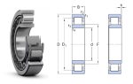   NU 308 SNR, 40x90x23 mm, Egysoros hengergörgős csapágy, acélkosárral, és mindkét irányba elmozduló belső gyűrűvel