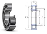   NUP 308 SKF, 40x90x23 mm, Egysoros hengergörgős csapágy, acélkosárral, egyoldalon peremes belső gyűrűvel, és belső támasztó P gyűrűvel