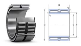 NA 6915 INA, 75x105x54 mm, Kétsoros tűgörgős csapágy, acélkosárral és belső gyűrűvel