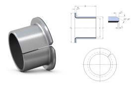 PCMF 161817 E (PAF, EGF 16170) SKF, 16x18x17 mm, Peremes hasított persely, PTFE kompozit siklócsapágy