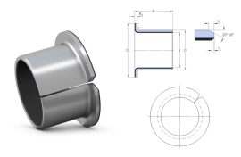 GLY.PBG 202316,5 F (PCMF, EGF, PAF 20165) SKF, 20x23x16,5 mm, Peremes Glycodur hasított persely, PTFE kompozit siklócsapágy, 2 m/s, -200... +260 °C