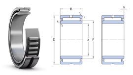 NA 4928 SKF, 140x190x50 mm, Egysoros tűgörgős csapágy, belső gyűrűvel, és acélkosárral