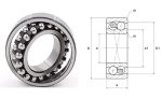  PLC 14-12 ZKL, 27x52x15 mm, nyitott kétsoros önbeállós golyóscsapágy, acélkosárral