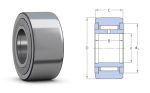   NATR 5 PPA INA (NATD, MCYRR) 16x5x11/12 mm, Tartógörgő támasztógörgő, (járom típusú nyomhenger) karimás gyűrűkkel, domború külső palásttal, beépített tömítési és utánkenési funkcióval 
