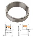   15245 KOYO, 61.999x14.288 mm,  2.4409"x0.5625",  Egysoros kúpgörgős csapágy, csak külső gyűrű