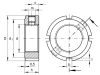 ZM 25 INA, 25x38x12 mm, M25X1,5, precíziós tengelyanya rögzítőcsappal, Ellenanya metrikus menettel, 