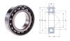 AMS 24 TN9 (MJT 3 TN, MS 19 TV) SKF, 76,2x177,8x39,6875 mm, 3"x7"x1.9/16" nyitott egysoros ferde hatásvonalú golyóscsapágy, poliamid kosárral