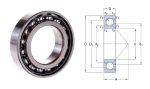   AMS 24 TN9 (MJT 3 TN, MS 19 TV) SKF, 76,2x177,8x39,6875 mm, 3"x7"x1.9/16" nyitott egysoros ferde hatásvonalú golyóscsapágy, poliamid kosárral