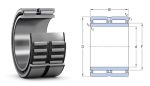   NA 69/32 A FAG, 32x52x36 mm, Kétsoros tűgörgős csapágy, acélkosárral, és belső gyűrűvel 