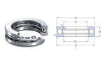   51218 (8218) GPZ 90x135x35 mm, egysoros axiális golyóscsapágy, támcsapágy acélkosárral, Single direction thrust ball bearing
