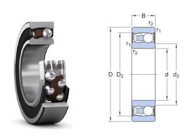 2305 2RS NEUTRAL 25x62x24 mm, kétoldalt gumi (NBR) súrlódó tömítéssel zárt, kétsoros önbeállós golyóscsapágy
