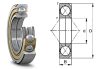 QJ 324 N2/MA/C2 SKF, 120x260x55 mm, nyitott egysoros négypont érintkezésű golyóscsapágy, osztott belső gyűrűvel, bronzkosárral, rögzítő hornyokkal, és C2 csapágyhézaggal