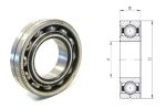   Q 311 DKF 55x120x29 mm, nyitott egysoros négypont érintkezésű golyóscsapágy, osztott külső gyűrűvel, és acélkosárral, 