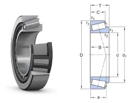 27911 A GPZ, 53.975x123.825x39.5 mm, 2-1/8"x4-7/8"x1.5551" Egysoros kúpgörgős csapágy, Single row tapered roller bearing
