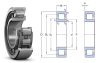 NJ 407 SKF, 35x100x25 mm, Egysoros hengergörgős csapágy, acélkosárral, egyoldalon peremes belső gyűrűvel, 