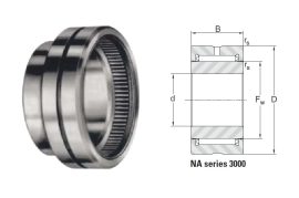 NU 4909 V (NA 4909 V) DKF, 45x68x22 mm, Egysoros tűgörgős csapágy, telegörgős, kosár nélküli