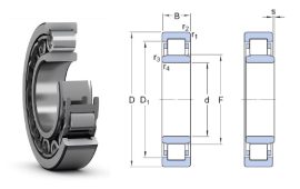 NU 204 NACHI, 20x47x14 mm, Egysoros hengergörgős csapágy, acélkosárral, és mindkét irányba elmozduló belső gyűrűvel
