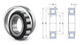 N 304 ZKL, 20x52x15 mm, Egysoros hengergörgős csapágy, acélkosárral, és mindkét irányba elmozduló külső gyűrűvel