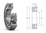   2306 K (111606) GPZ 30x72x27 mm, nyitott kétsoros önbeállós golyóscsapágy, acélkosárral és kúpos tengelyfurattal