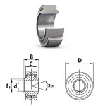   GE 20 ES-2RS KBS, 20x35x16/12 mm, gömbcsukló, gömbszem 20 mm-es tengelyfurat, radiális gömb alakú siklócsapágy, kétoldali tömítéssel