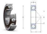   7202 BEP SKF, 15x35x11 mm, Kétoldalt nyitott, egysoros ferde hatásvonalú golyóscsapágy, poliamid kosárral, Érintkezési szög: 40°