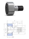 KR 47 PPX AKN, 47x20x24/66,1 mm, Tartógörgő, csapos támasztógörgő, (síngörgő) sík külső palásttal, beépített tömítési és utánkenési funkcióval