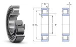   NU 308 J SKF, 40x90x23 mm, Egysoros hengergörgős csapágy, acélkosárral, és mindkét irányba elmozduló belső gyűrűvel