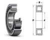 NUP 407 N DKF, 35x100x25 mm, Egysoros hengergörgős csapágy, acélkosárral, külső paláston núttal, egyoldalon peremes belső gyűrűvel, és belső támasztó P gyűrűvel