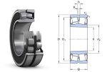   BS2-2215-2RSK/VT143 SKF, 75x130x38 mm, Beálló görgőscsapágy kúpos furattal, beépített tömítéssel és utánkenési funkciókkal, LGEP2 nyomásálló zsírral (-20...+110 ℃)
