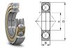 BAQB 633061B SKF 28x67x18 mm, egysoros négypont érintkezésű golyóscsapágy, osztott belső gyűrűvel, külső palástton núttal és rögzítő gyűrűvel