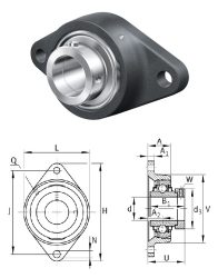 SFT 35 EC RHP (1235-35EC, RCJT 35, EXFL 207, FYTB 35 FM, FYTB 507+YET-207) 35x95,5x155,5, Y-csapágyegység 2 csavarfuratos fekvő öntvényházzal, és 35 mm furatátmérőjű excentergyűrűs csapággyal, 