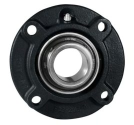 FC3U235N Link-Belt (FC3 ház+YAR 211-203, RFC-2-3/16, FS-2-3/16) 55,563x180,975x38,89/46,04 mm, 2-3/16"x7,125"x1-17/32", Y-csapágyegység kerek, 4 csavarfuratos fekvő öntvényházzal, és 55,563 mm furatátmérőjű hernyócsavaros csapággyal
