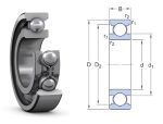   6301 SKF 12x37x12 mm, Kétoldalt nyitott, egysoros mélyhornyú golyóscsapágy, 
