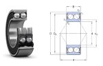   3205 A-2RS1 SKF 25x52x20,6 mm, Kétsoros, kétoldalt gumi (NBR) tömítéssel zárt, ferde hatásvonalú golyóscsapágy, hatásszög: 30°