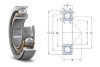 7207 BM FLT 35x72x17 mm, nyitott egysoros ferde hatásvonalú golyóscsapágy, bronzkosárral, Hatásszög 40°