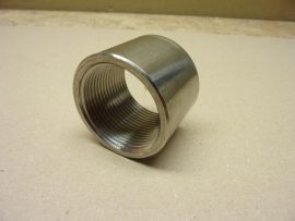 1-1/4" 304L 5/4" Rozsdamentes karmantyú, belső menetes toldó idom, INOX, saválló, 38 mm hossz, 